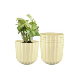 GARDEN'S NEED 5-Pcs Cream Coloured Textured Eco-Friendly Sofia Planters-picture-24