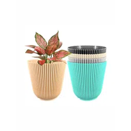 GARDEN'S NEED 5-Pcs Grey & Black Textured Planters-picture-21