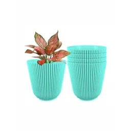GARDEN'S NEED 5-Pcs Turquoise Blue Textured Planters-picture-31