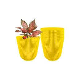 GARDEN'S NEED 5-Pcs Yellow Textured Eco-Friendly Wing Planters-picture-18