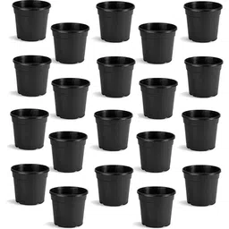 garden's need 5.5-Inch (13.97 cm) Nursery Flower Pot | Round Shape, Set of 20, Black Plant Container Set-picture-10