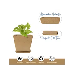 GARDEN'S NEED Beige Textured Planters image 3