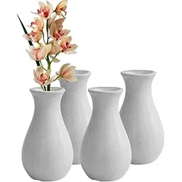 gardens need Garden’s Need 6-Inch (15.24cm) White Color Decorative Round Shape Plastic Lucky Indoor Flower Vases | Flower Holder for Home Decor and Table Top Display Set of 4-picture-11