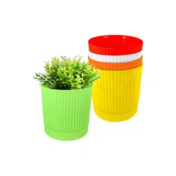 GARDEN'S NEED Red & Green 5 Pieces Textured Weather Resistance Planters-picture-39
