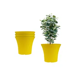 GARDEN'S NEED Tancy 4Pcs Yellow Textured Planters-picture-38