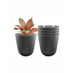 GARDEN'S NEED Wing 5Pcs Black Textured Planters image 1