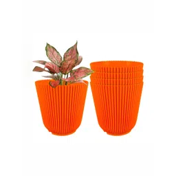 GARDEN'S NEED Wing 5Pcs Orange-Colored Textured Planters-picture-14