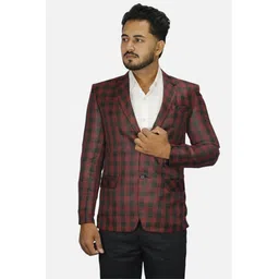 gargian master cut Men Checkered Single Breasted Wedding Blazer-picture-31