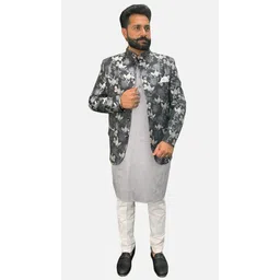 gargian master cut Men Printed Bandhgala Casual Blazer-picture-19