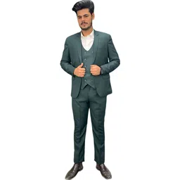 gargian master cut Men Single Breasted Checkered Suit-picture-25