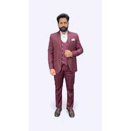 gargian master cut Men Single Breasted Solid Suit-picture-18