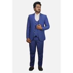 gargian master cut Men Coat Pant Set Solid Suit image 1