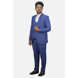 gargian master cut Men Coat Pant Set Solid Suit image 3