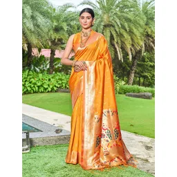 GARIYA Ethnic Motifs Woven Design Zari Paithani Saree-picture-29