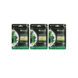 Garnier Set of 3 Hydrating & Detoxifying Pure Charcoal Black Serum Sheet Mask - 28 g each-picture-38
