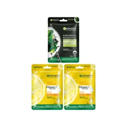 Garnier Skin Naturals Pack of 3 Face Serum Sheet Mask - 2 Bright Complete + 1 Charcoal-picture-36
