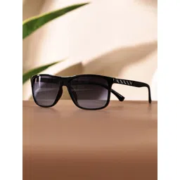 Garry Gobbs Unisex Blue Lens & Black Rectangle Sunglasses with-image-2