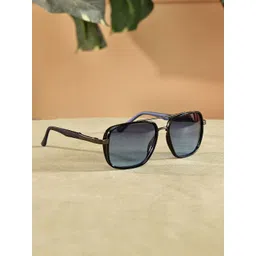 Garry Gobbs Unisex Blue Lens & Black Square Sunglasses with-image-7