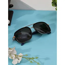 Garry Gobbs Unisex Green Lens & Gold-Toned Square Sunglasses with-image-45