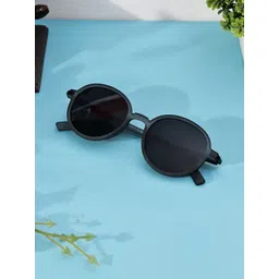 Garry Gobbs Unisex Grey Lens & Gunmetal-Toned Round Sunglasses with-image-15