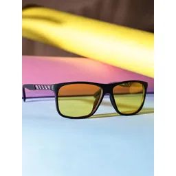 Garry Gobbs Unisex Yellow Lens & Black Rectangle Sunglasses with-image-26