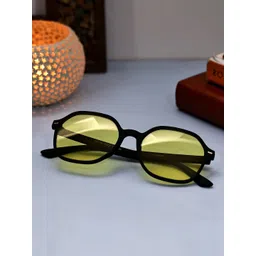 Garry Gobbs Unisex Yellow Lens & Black Square Sunglasses with-image-48