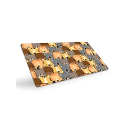 Gathari Brown & Yellow Printed Spill Resistant Desk Table Mat-picture-32