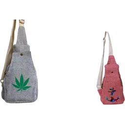 gau sudh Blue, Green, Red Men & Women Sling Bag Unisex Hemp Crossbody Bag, 14" H x 7.5" W, Eco-Friendly for Men & Women-picture-27