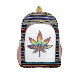 Gau Sudh Unisex Geometric Self Design Cotton Canvas Backpack-picture-14