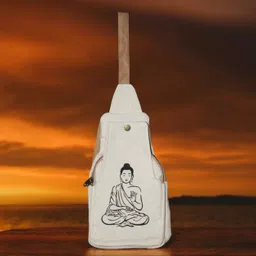 gau sudh White Men & Women Shoulder Bag Hemp Super Fashion Chest and Shoulder Bag for Women & Men-picture-11