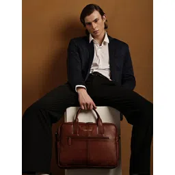 Gauge Machine Unisex Leather Textured 16 inch Laptop Laptop Bag-picture-24