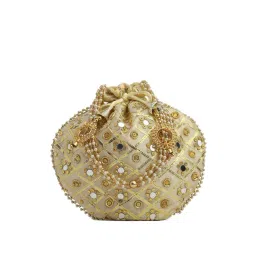 Gaurapakhi White Embellished Potli-picture-36