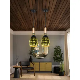 GAUVIK Black & Black Printed Aluminium Ceiling Lamp-picture-53