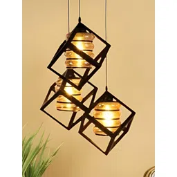 GAUVIK Black Glass Ceiling Lamp image 1