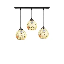 GAUVIK Gold-Toned & Blue Printed Glass Ceiling Lamp-picture-30