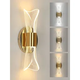 GAUVIK Gold-Toned & Transparent Acrylic Spherical Shaped Wall Lamp-image-49