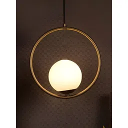 GAUVIK Gold-Toned & White Glass Ceiling Lamp-picture-36