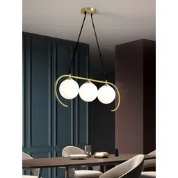 GAUVIK Gold-Toned & White Glass Ceiling Lamp-picture-26