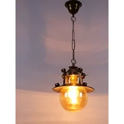 GAUVIK Gold-Toned Glass Ceiling Lamp-image-1