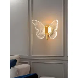 GAUVIK Gold-Toned Textured Acrylic Contemporary Led Butterfly Shaped Wall Lamp-image-7
