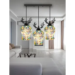 GAUVIK Green & Blue Printed Glass Ceiling Lamp-picture-26