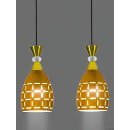 GAUVIK Mustard Textured Aluminium Ceiling Lamp-image-1
