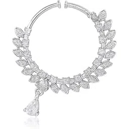 gc premium jewellery Classic Leaf Cluster Nose Pin for Elegant Women-picture-22