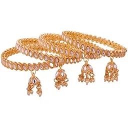 gc premium jewellery Ethnic Gold Plated Bangles with Pearl Beads and Kundan Work-picture-10