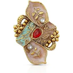 gc premium jewellery Premium Gold Plated Meenakari Finger Ring with Artistic Detailing-picture-16