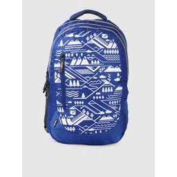 Gear Unisex Blue & White Graphic OUTDOOR PRINT Backpack-picture-10