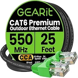GearIT Cat6 Outdoor Ethernet Cable CCA, 25 Feet for in Wall, Direct Burial, Underground, High-Speed Extra Long Network Cable-picture-16