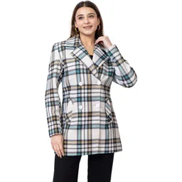 gee 5 Imported Warm Tweed Checkered Coat For Women-picture-17