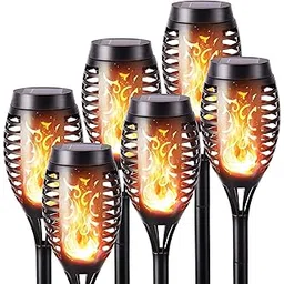 Geemoo 6 Pack Solar Flickering Dancing Flame Lights Waterproof Solar Torch Lights for Outdoor Garden Patio Pathway Yard Driveway Decorative-picture-12