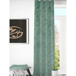 GEET CREATIONS Blue & Gold-Toned Room Darkening Long Door Curtain-picture-31